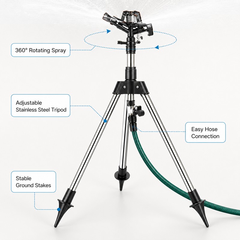 360° Garden Sprinkler for Lawn Irrigation – Rotating Spray Head