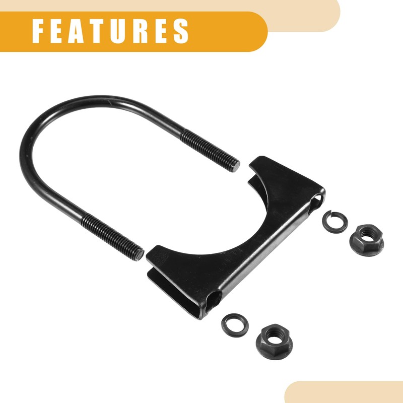 Partuto 1pc 2.56" Universal Car U-Bolt Exhaust Clamp - Stainless