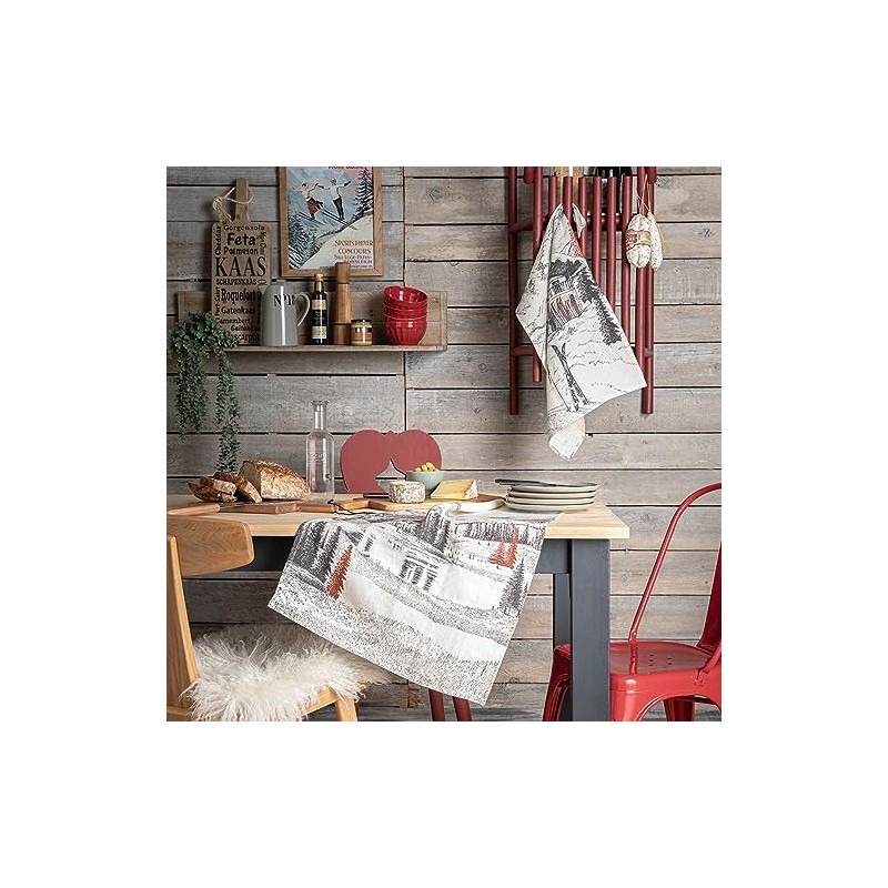 Coucke Mountain Landscape Printed Linen Tea Towel