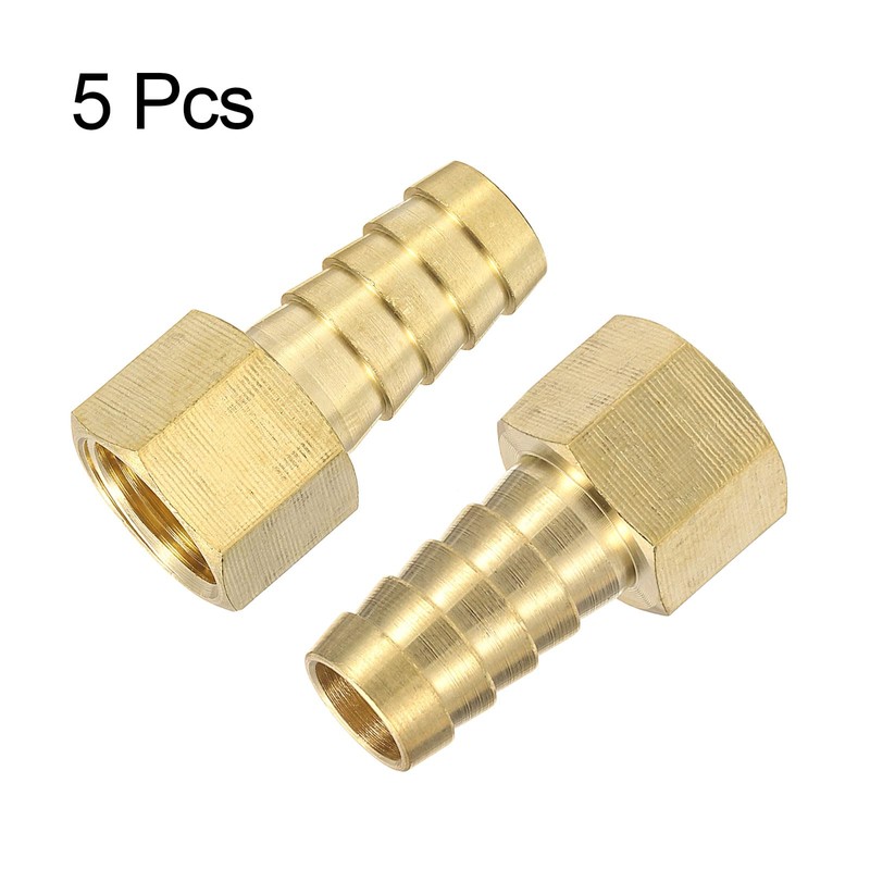 sourcing map Brass Barbed Fitting 3/8" NPT Female to 1/2"