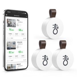 OQIMAX Bluetooth Thermometer Hygrometer, Wireless Temperature and Humidity Meter with App & Data Storage, Digital Temperature Humidity Sensor for Home, Greenhouse, Wine Cellar, Pack of 3