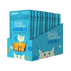 PETITE CUISINE Petite Cuisine Lickables, Smooth Wet Cat Treats, Chicken in Creamy Gravy, 12 Pouches, 2oz Each (49167)