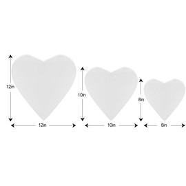 TRANSON 3 Sizes Heart Shaped Stretched Canvas Primed Ready for Painting