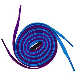 Misfit Shoelaces - Dual colored, waxed, shoelaces with molded aglets (Purple & Blue 54 - Inch)