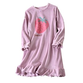 kiddook Girls' Flannel Dress,Winter Long Sleeve Sleepshirts Casual Dress Homewear 3-12Years