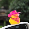 wonuu Car Dashboard Decorations Pink Cowboy Hat Rubber Ducks, Rubber