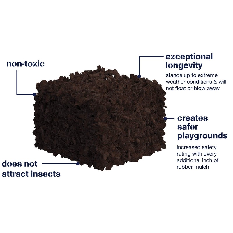 Playsafer Rubber Mulch Nuggets Protective Flooring for Playgrounds, Swing-Sets, Play