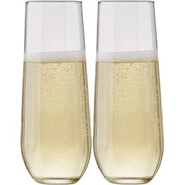 Oojami 144-Piece 9 oz Stemless Unbreakable Crystlastic Wine Glasses – Premium Disposable Champagne Flutes for Parties, Weddings & Events