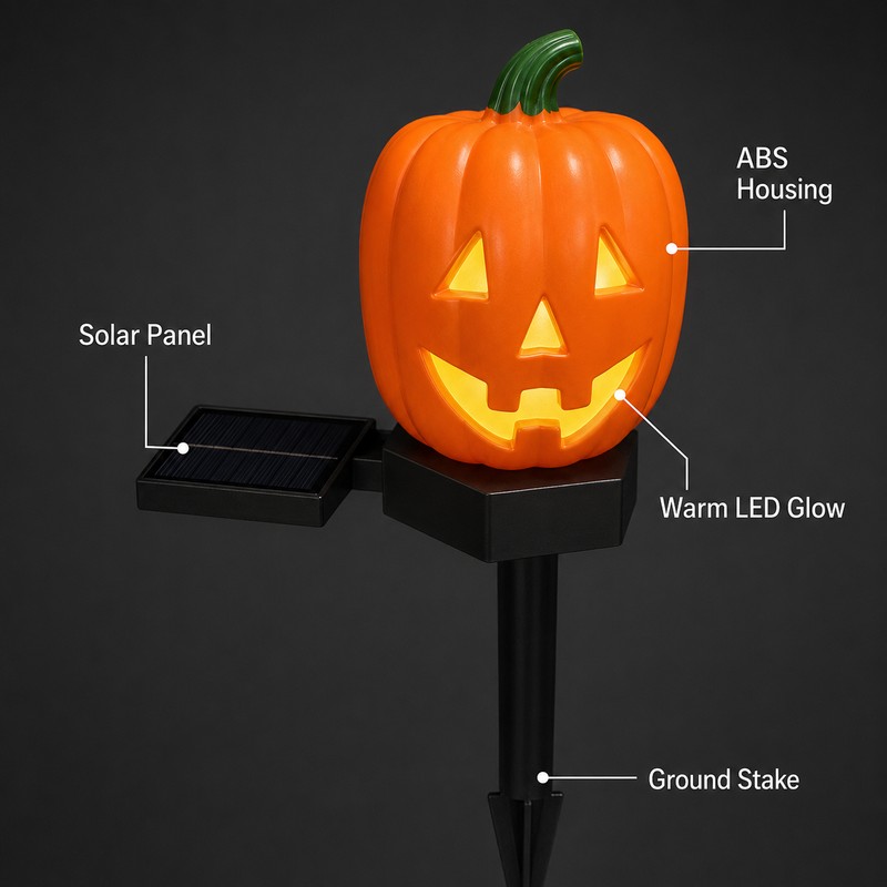Solar Halloween Stake Light for Yard Decoration – Spooky Pumpkin,