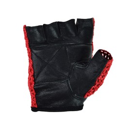 Send Sports Mesh Knit X Grip Training Gloves, STRONG GRIP TRAINING GYM GLOVES WORKOUT BODYBUILDING STRENGTH POWER (Red, Large)