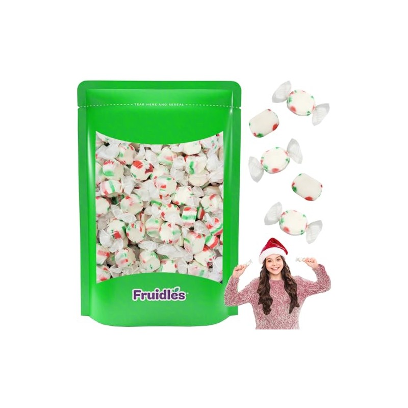 Fruidles Christmas Sweet Taffy, Red, Green & White, Mixed Fruit