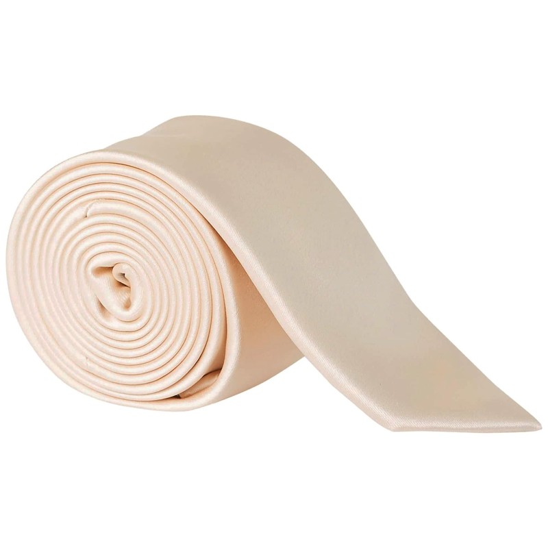 DonDon Mens Handmade Silk Look Ties 6cm, beige