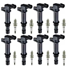Unbranded 8 Ignition Coil + 8 Spark Plug for 02-07 Dodge Ram 1500 V8 4.7L 56028138AD UF270