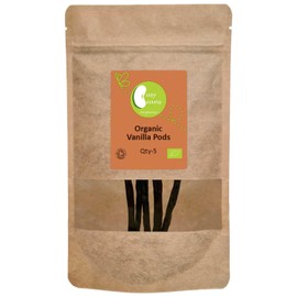 Organic Vanilla Pods (Qty-5) | Premium Madagascan Bourbon | Grade A (15cm) | Certified Organic | by Busy Beans Organic
