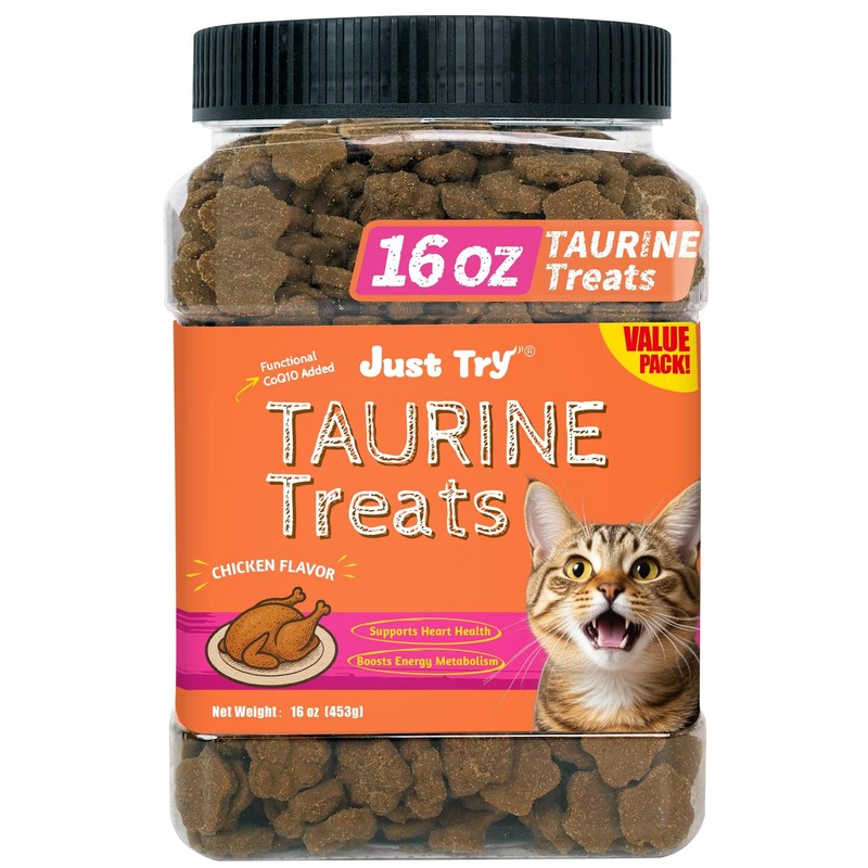 Just Try Taurine for Cats Treats with Vitamins Coenzyme Q10,
