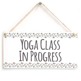 meijiafei Yoga Class in Progress - Placa Funcional para Colgar en el hogar, Yoga, Profesor, 10 x 5 Pulgadas