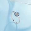 925 Sterling Silver Blue Evil Eye Round Cubic Zirconia Ring