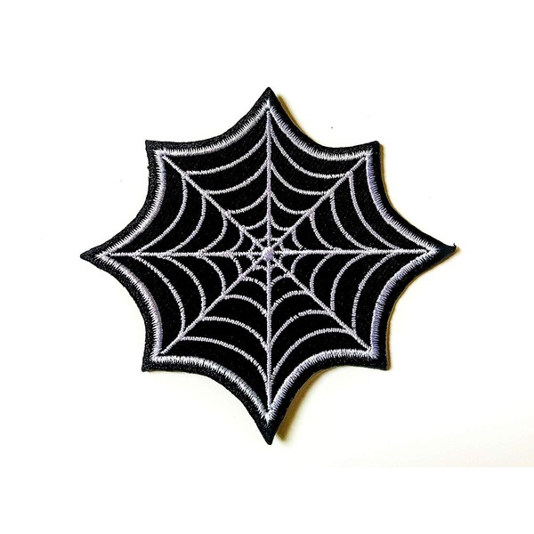 Black Spider Web Punk Rocker Biker Rider Patch Embroidered Iron
