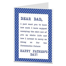 Funny Father's Day Card For Dad From Son Daughter Alternative Rude Message