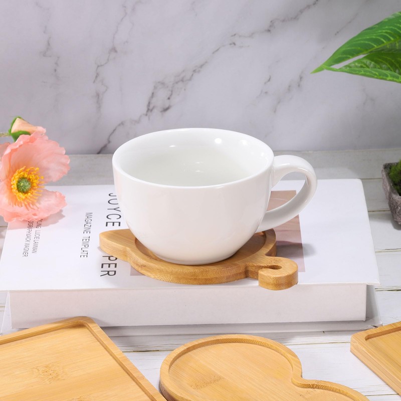 sourcing map 4PCS Hexagon Coasters for Drink, Mosaic Bamboo Coasters,