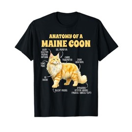 Maine Coon Lover Cat Mom Cat Mama Anatomy Of A Maine Coon Men Women T-Shirt