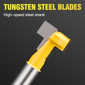 HUHAO T Track Router Bit, Tungsten Carbide Tipped Router Bit,1/4" Shank, 1/2" Dia.,Slatwall,T Slot for Picture Frames Wood Hex Bolt T-Track Slotting Milling Cutters