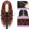 Auburn Red Long Wavy Wigs for Women 26 Inch Middle