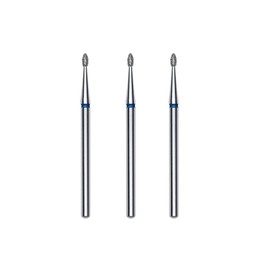 STALEKS PRO Set of 3 Diamond Cuticle Mills 3.4 x 1.6 mm Olive Shape (Medium Grain)