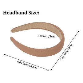 Ondder 4 Pcs Padded Headbands for Women Plain Head Bands for Women’s Hair Soft Thick Womens Headbands Fashion Sponge Headbands for Girls Non Slip Hair Band Puffy Headband Headwear for Womens Girls