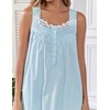 Viakeo 100% Cotton Nightgowns For Women Sleeveless Night Gown Long