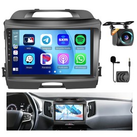 8 Core Android Car Stereo for Kia Sportage 2010-2016, 9 inch HD IPS Touch Screen for Sportage Bluetooth Radio with Wireless CarPlay/Android Auto, 5G WiFi, GPS, Bluetooth 5.0, 4GB+64GB + Backup Camera