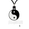 BlueRica Yin and Yang on Adjustable Black Cord Necklace