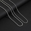 JENCVNL 2/3/4/5/6mm Twist Rope Chain, Stainless Steel Silver Rope Chain