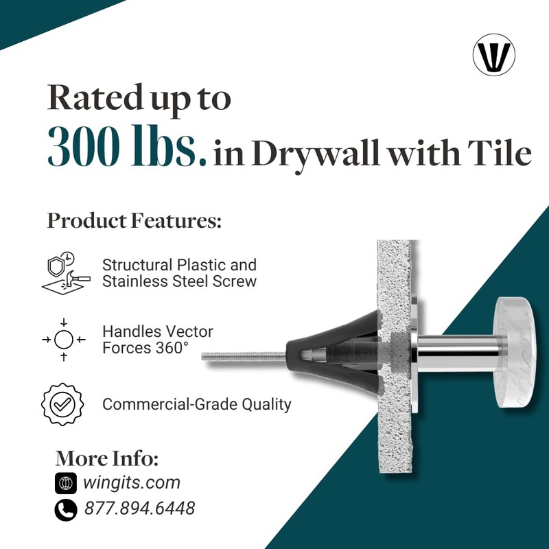 WingIts RC-MAW35-2 Master Anchor for Drywall Size, Stainless Steel, 2