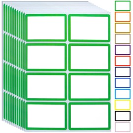 Name Tag Stickers,15 Colors Available,200pcs Dark Green Name Tag Labels,3.5" x 2.25" Name Badges Name Tags Label for School,Party,Training,Clothing(Dark Green)