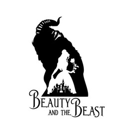 Nursery Beauty and The Beast Magical Beauty Fairytale Beast Love Wall Art Sticker Designs Vinyl Stickers for Home House Walls Rooms Windows Bedroom Decoration Size (14x14 inch)