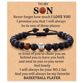 Basketball Stuff Basketball Gifts for Boys Teenage Boy Gift Ideas Gift for Teen Boy Cadeau Adolescent Garçon Cool Stuff for Teens To My Son Bracelet from Mom Dad Basketball Lover Gifts (basketball)
