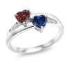 Gem Stone King 925 Sterling Silver Red Garnet and Blue