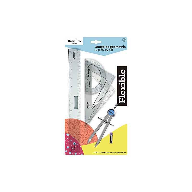 Barrilito G-FLEX Juego de Geometría de Precisión, 5 Piezas