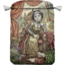 CATTAROT POUCH Cat Cats Satin Drawstring Bag for Tarot Cards Card Deck