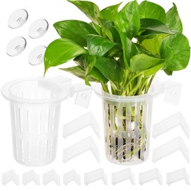 2025 New Upgraded Large Aquarium Plant Holder with 1.57-inch Extension Hooks and Suction Cups for Fish Tank Aquaponic Plant Cultivation and Aquascape Accessories Decorations (2 PCS) Transparent