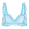 Satini Femenino con holanes Encaje Ajustado Satín Bralette Brassier (Azul