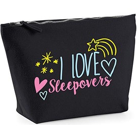 Hippowarehouse I love sleepovers printed make up cosmetic wash bag 18x19x9cm