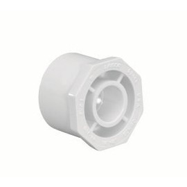 Lasco PVC Reducing Bushing, Spigot x Socket, 2-1/2" x 3/4" Pipe Size - Pipe Fitting White 437288-1 Each