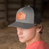 Old South Apparel Signature Leather Patch - Trucker Hat Graphite/White