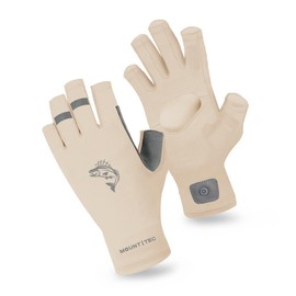 MOUNT TEC Unisex Sunscreen Gloves UV Protection Fingerless Gloves for Driving Riding Fishing Golfing Outdoor Activities (Apricot,L)
