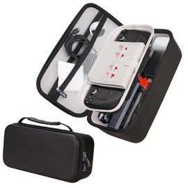 Carrying Travel Case for Steam Deck/ Steam Deck OLED, Protective Storage Hard Case Compatible with Steamdeck/ Valve Steam Deck Accessories Portable Bag Shell, Large Capacity, Case Only(Black)