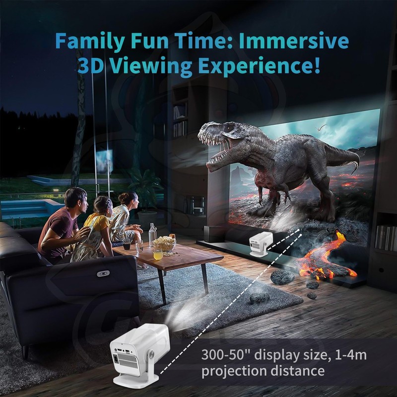 HCS350 Pro Projector and game,Retro 4K Smart Game Projector 1280*1080P