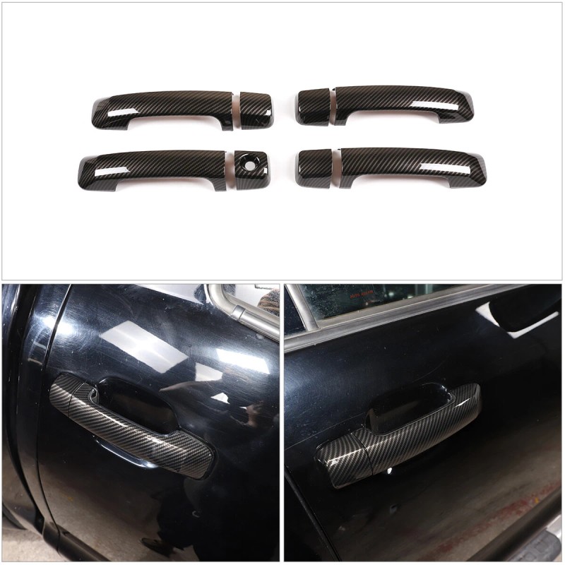 autotrim000 For 2007-21 Toyota Tundra Carbon Fiber Door Handle COVERS+Mirrors