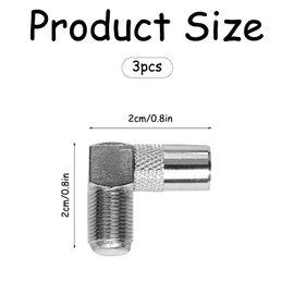 Thyonta 3PCS TV Antenna Coaxial Adapter For TV Antenna Cables Male Coaxial Plug to F Socket 90 Degree Right Angle Angle Adapter Screw Connector